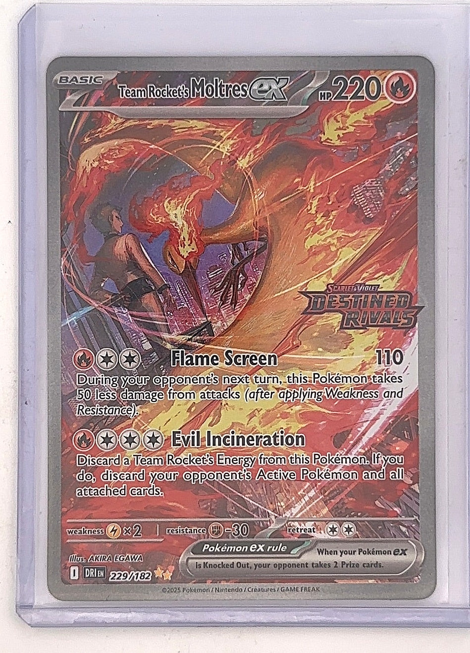 Team Rocket's Moltres ex - 229/182 (Destined Rivals Stamp) #229/182 — front