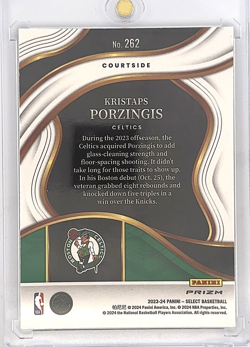 2023 Panini Select Kristaps Porzingis [Tiger Prizm] #262 — back