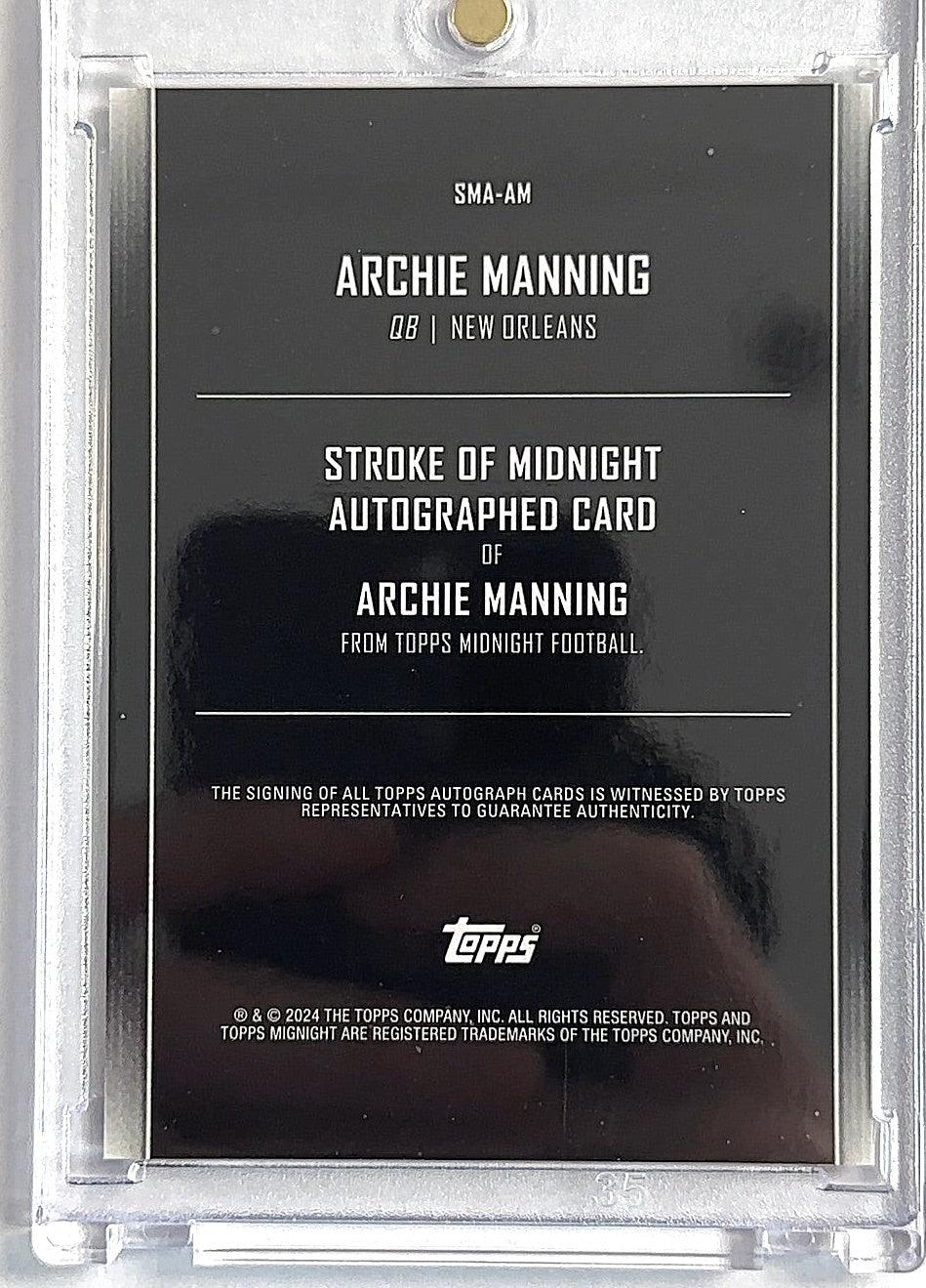 2024 Topps Midnight Stroke of Midnight Autograph Archie Manning /5 #SMA-AM — back