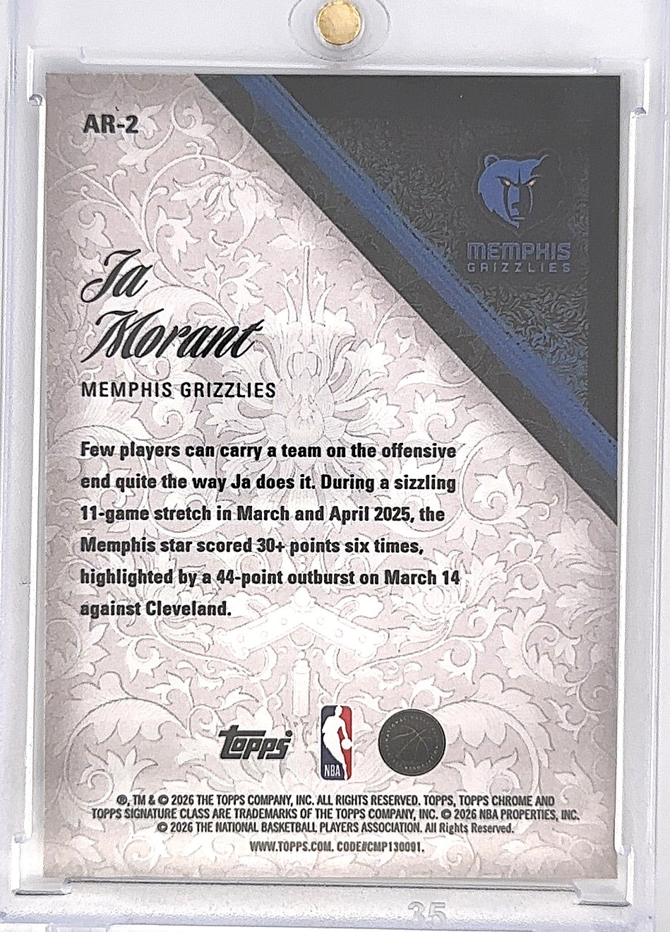 Ja Morant Aristocrats 2026 — back