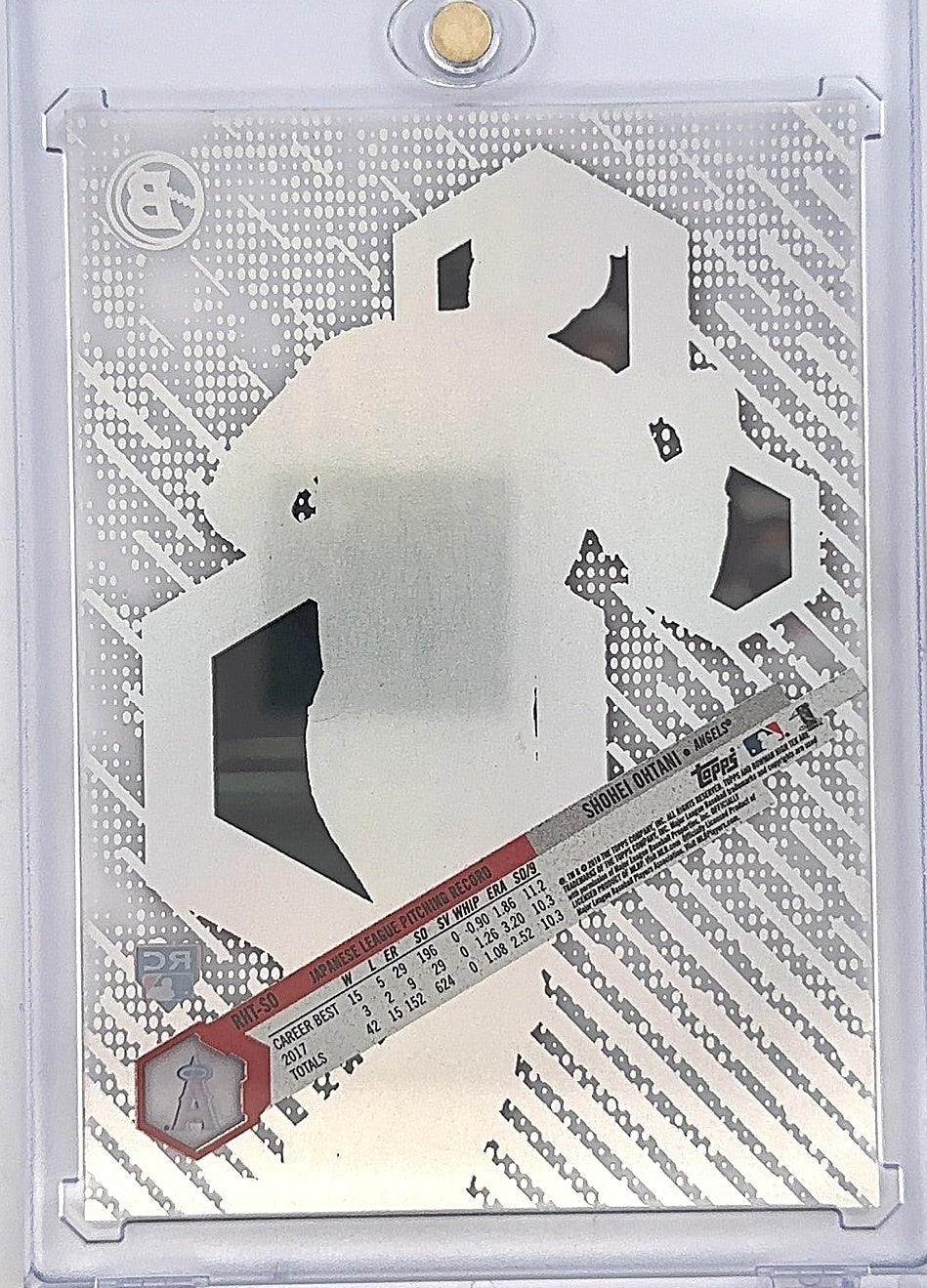 Shohei Ohtani 2018 Bowmam High Tek RC — back