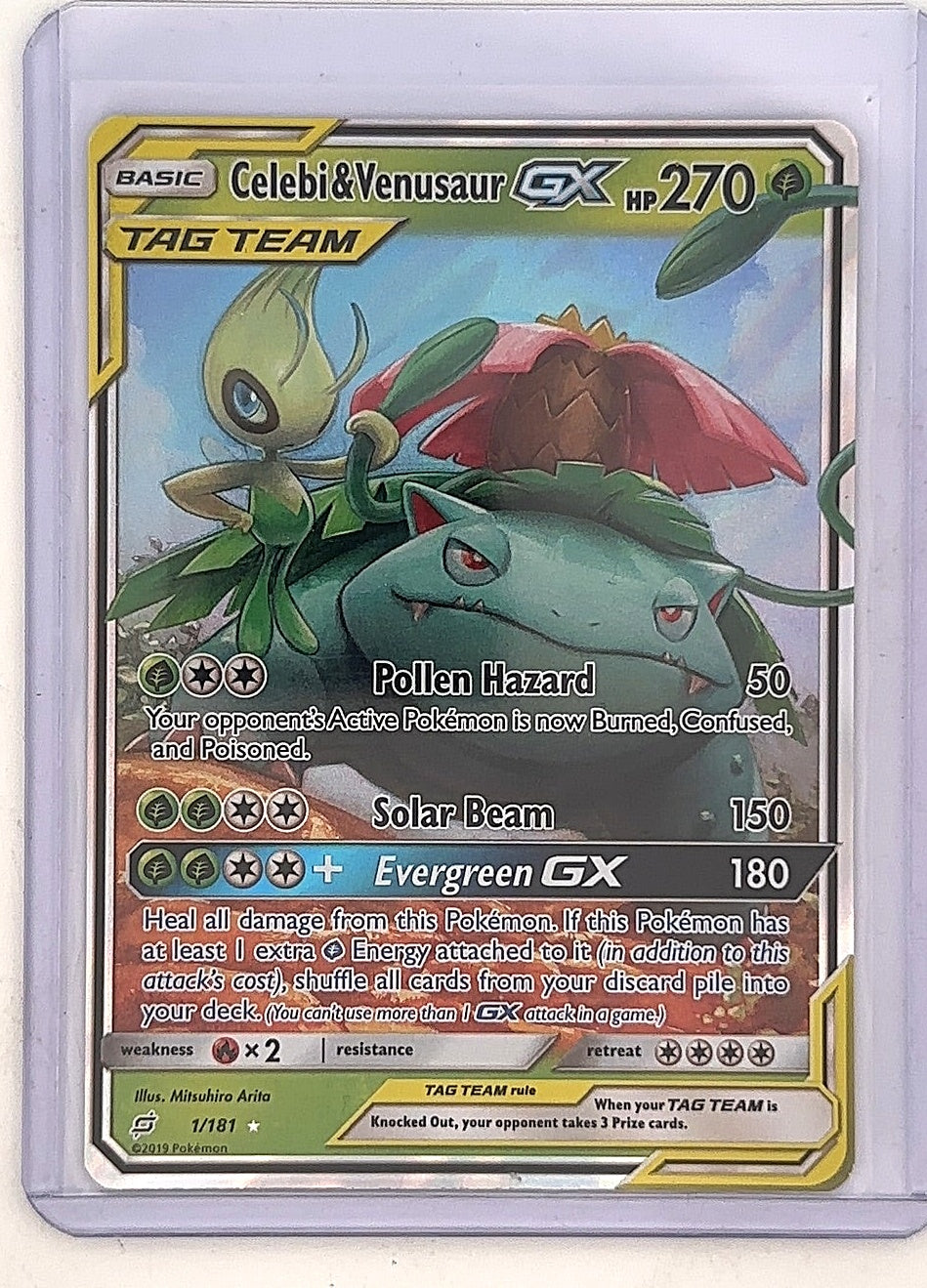 Celebi & Venusaur GX #1/181 — front