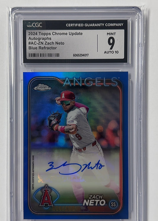 Zach Neto - CGC 9/AUTO 10 Chrome Update Autographs — front
