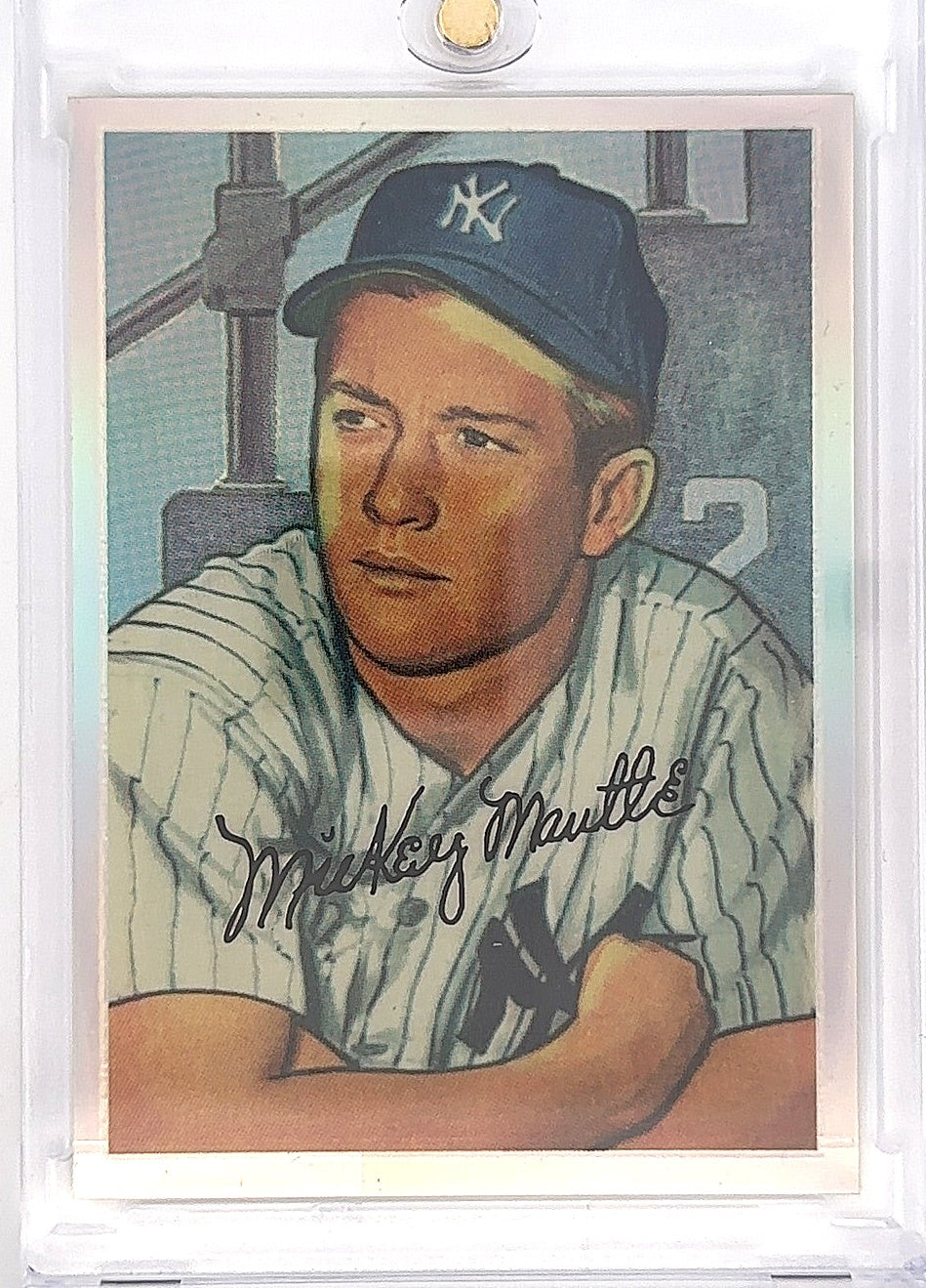1996 Bowman Mickey Mantle Commemorative Reprint Refractor #20 — front