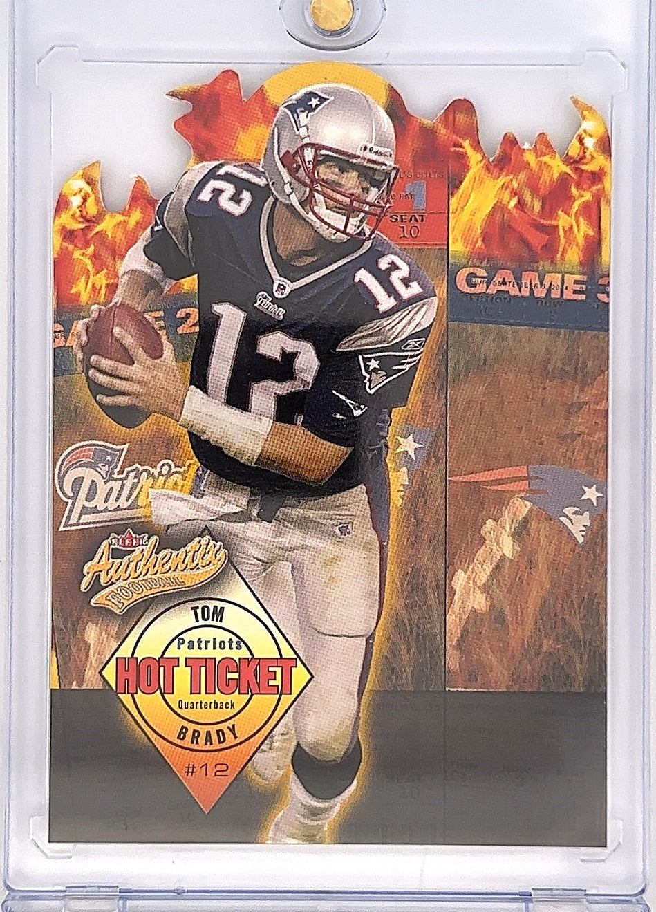 2004 Fleer Authentix Hot Ticket Tom Brady #2 — front