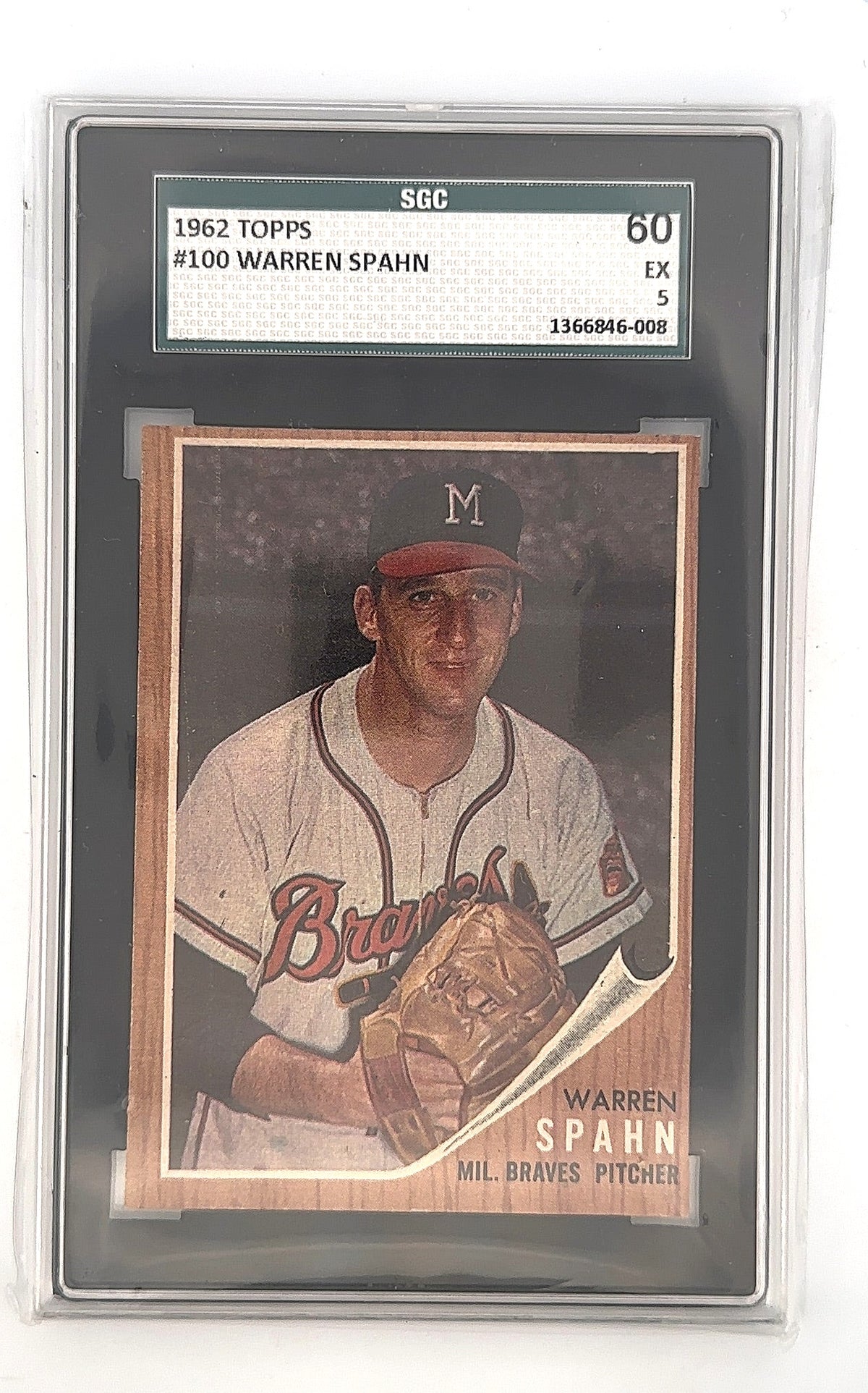 1962 Topps Warren Spahn #100 SGC 5 — front