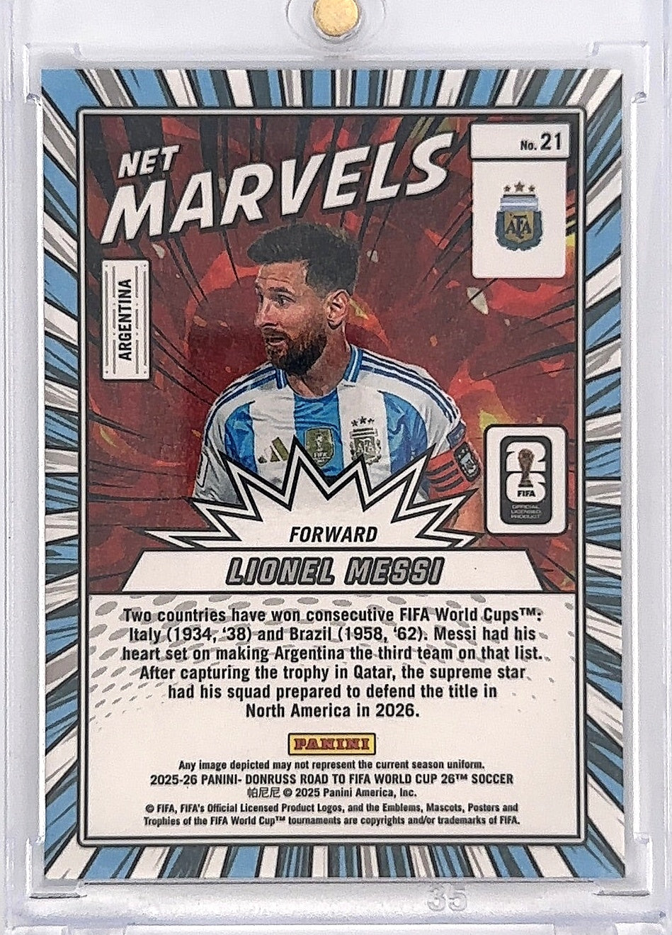 2022 Panini Donruss Net Marvels Lionel Messi #2 — back