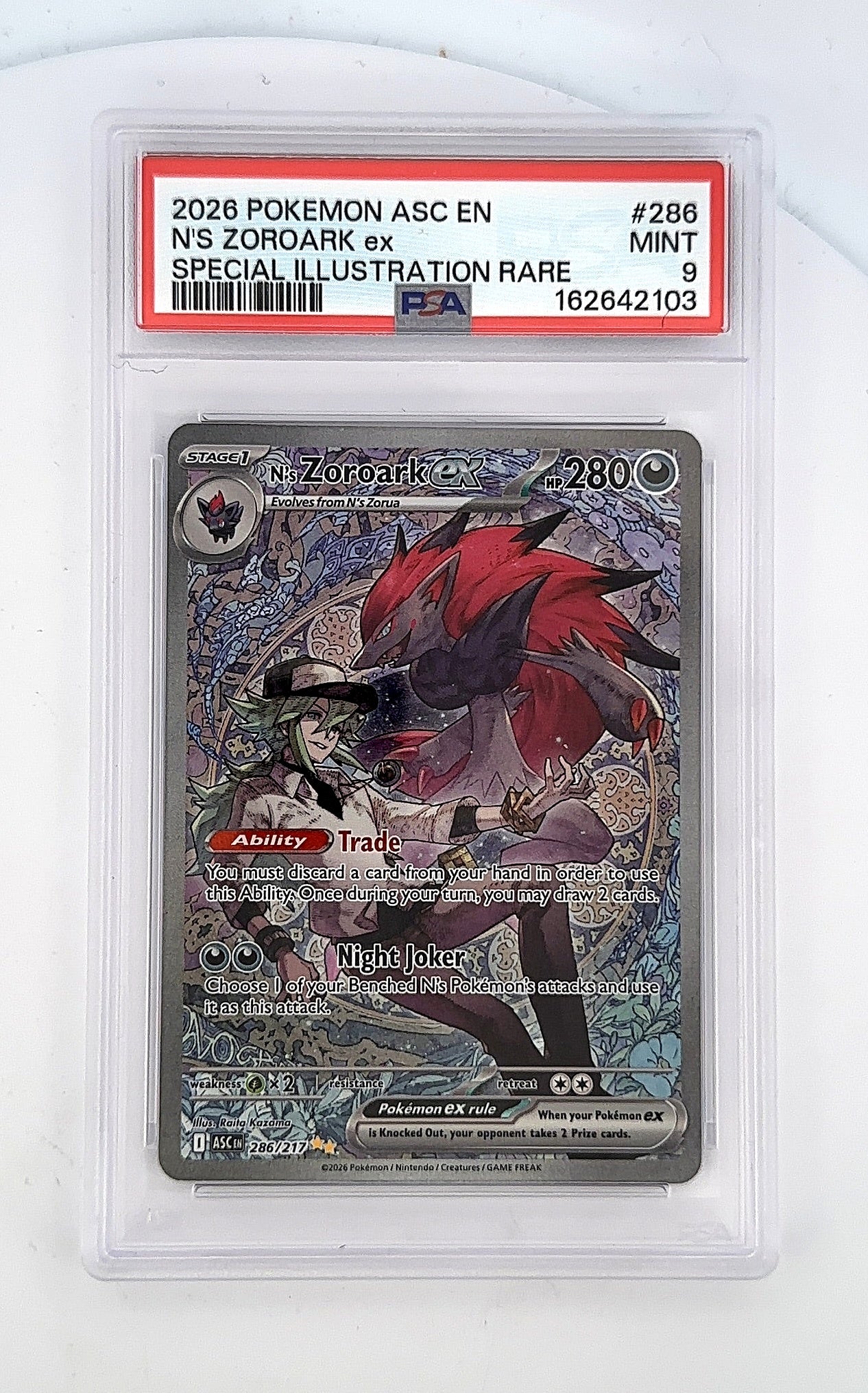 N's Zoroark ex - 286/217 #286/217 PSA MINT 9 — front