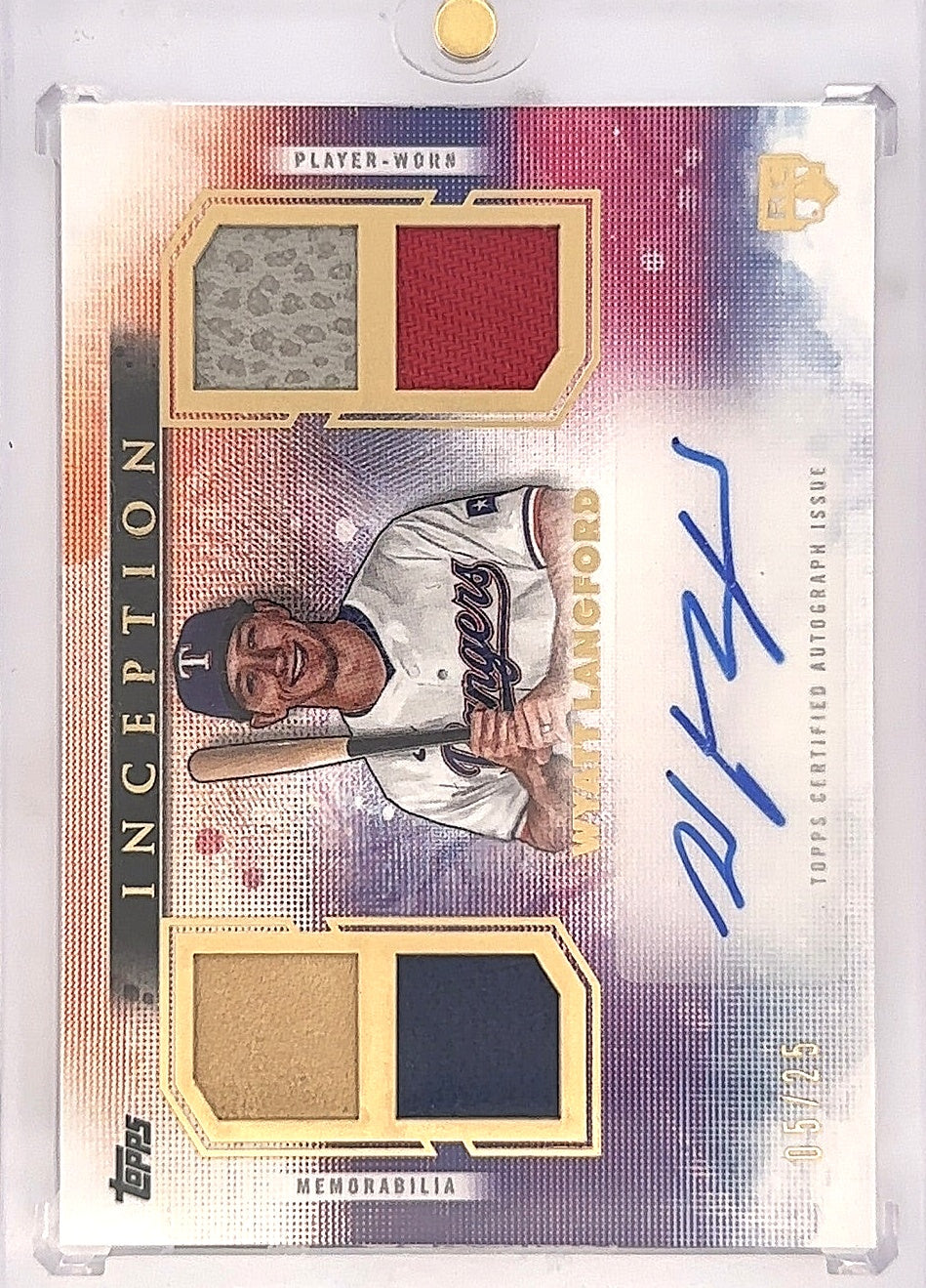 Wyatt Langford 2024 Topps Inception Quad Relics Auto /25 — front