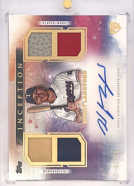 Wyatt Langford 2024 Topps Inception Quad Relics Auto /25 — front