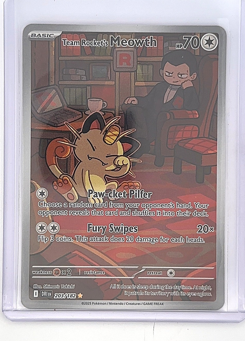 Team Rocket's Meowth - 203/182 #203/182 — front