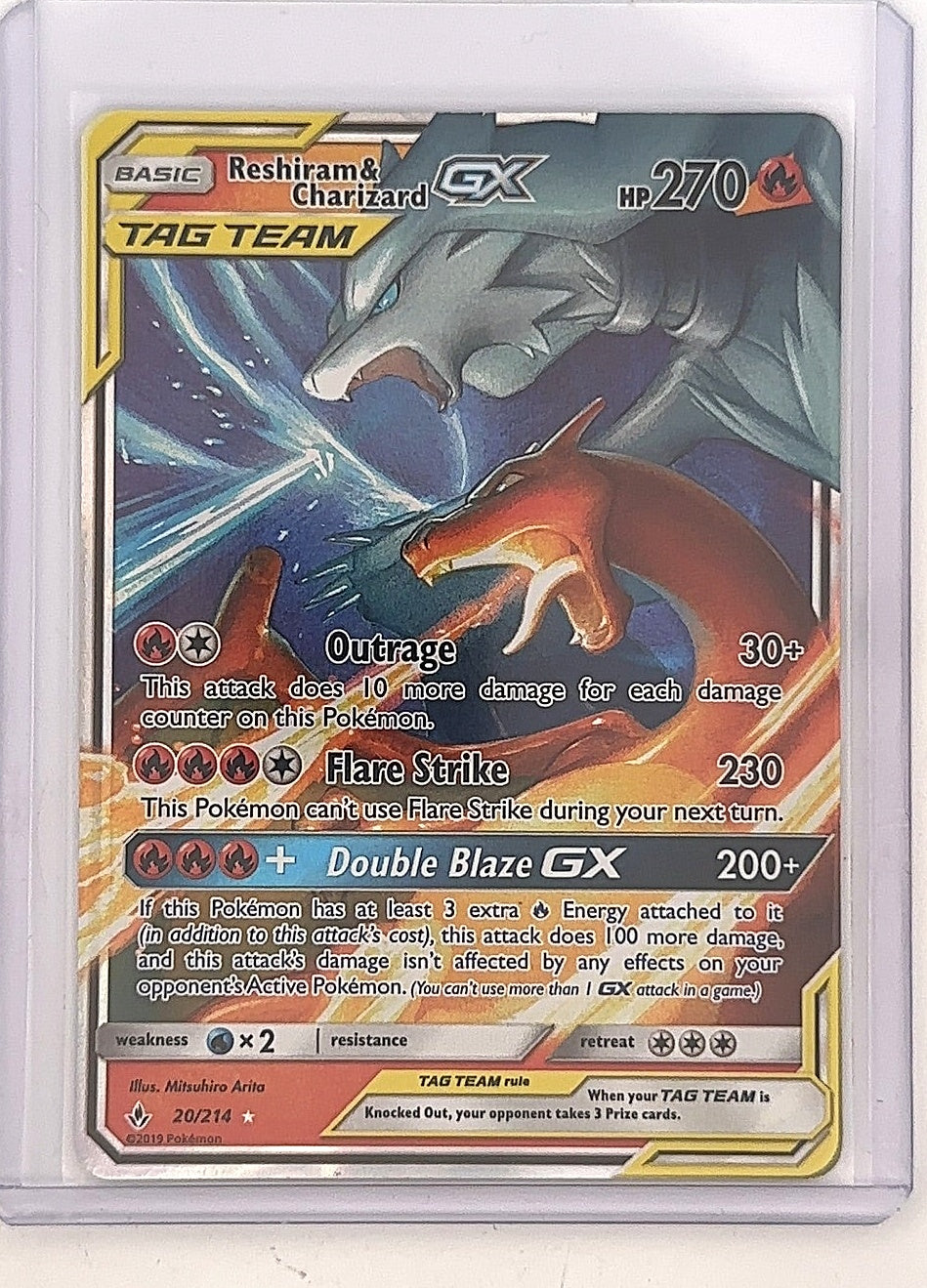 Reshiram & Charizard GX #20/214 — front
