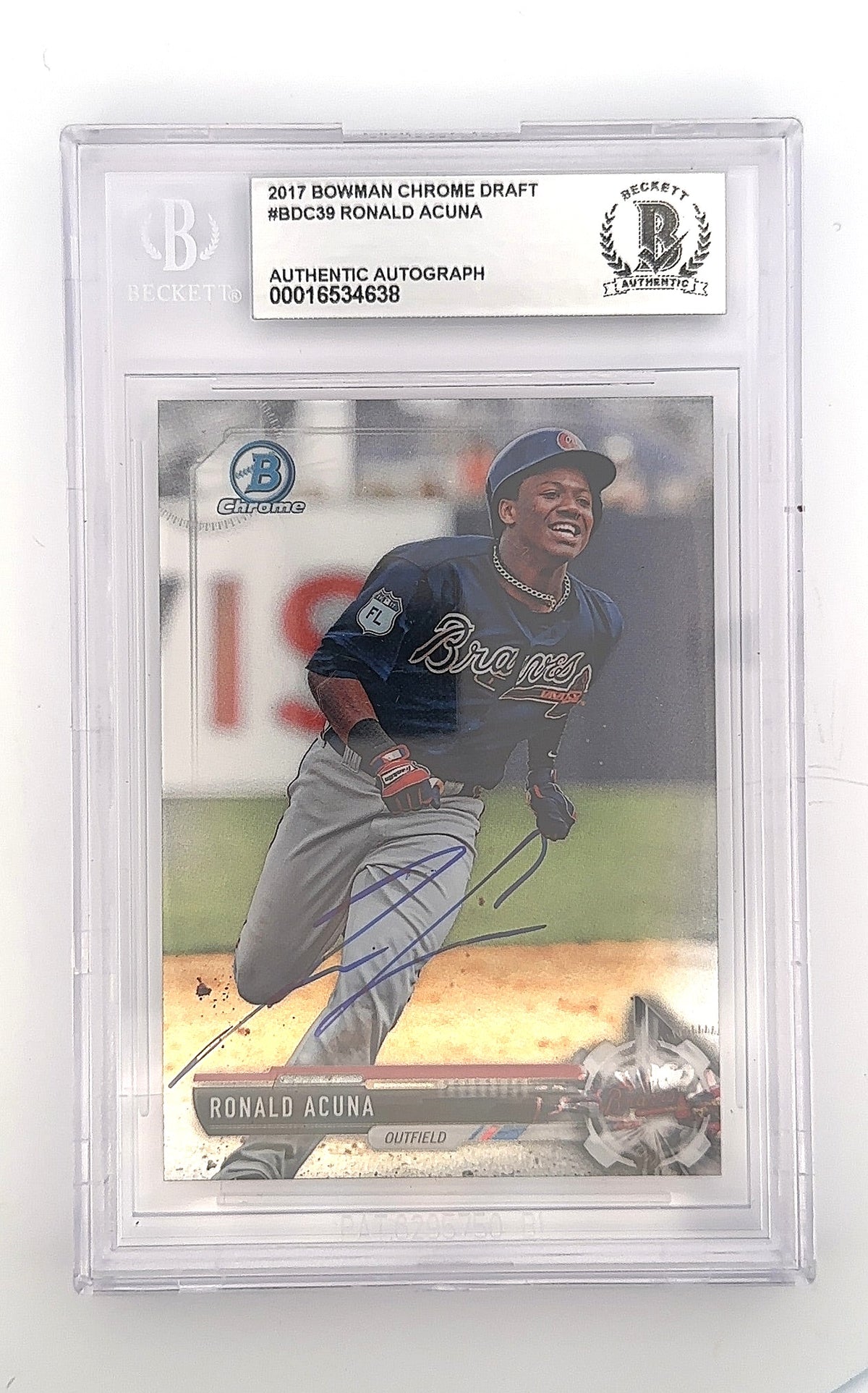 2017 Bowman Draft Chrome Ronald Acuna [Refractor] #BDC-39 BGS Authentic — front