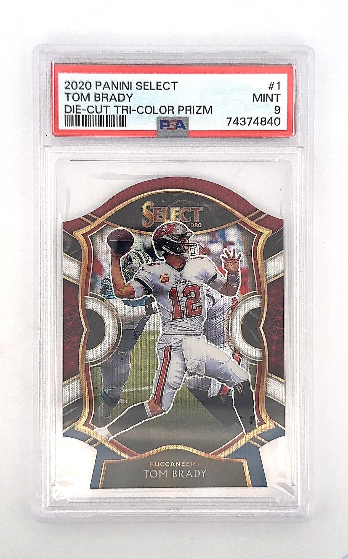 2020 Panini Select Tom Brady [Tri Color Prizm Die Cut] #1 PSA 9 — front