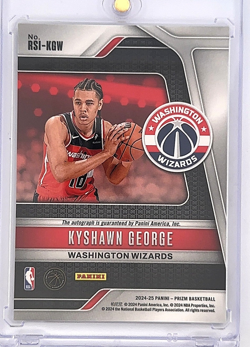 2024 Panini Prizm Rookie Signature Kyshawn George #RSI-KGW — back