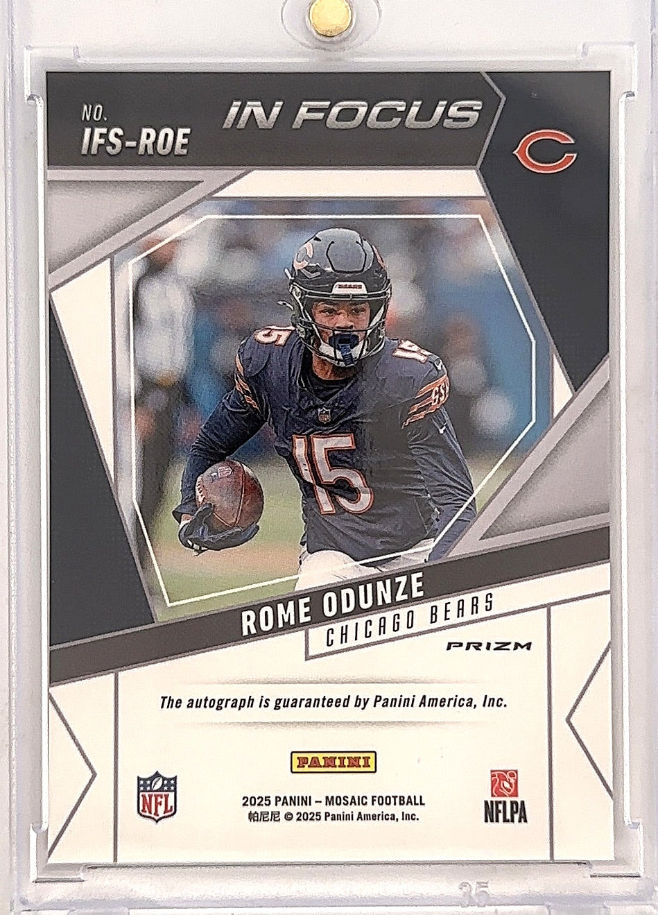 2024 Panini Mosaic In Focus Signature Rome Odunze [Choice Fusion Red and Yellow] #IF-ROE — back