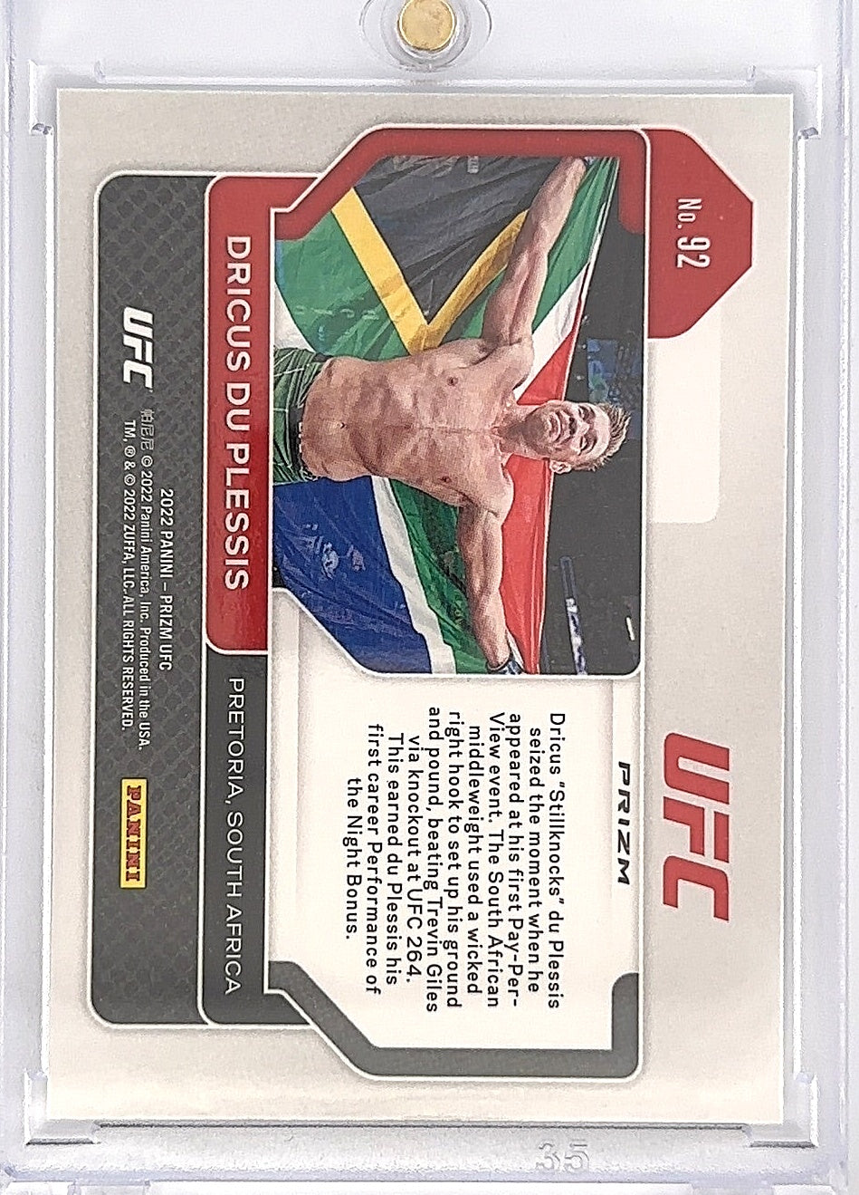 Dricus Du Plessis Prizm Refractor RC — back