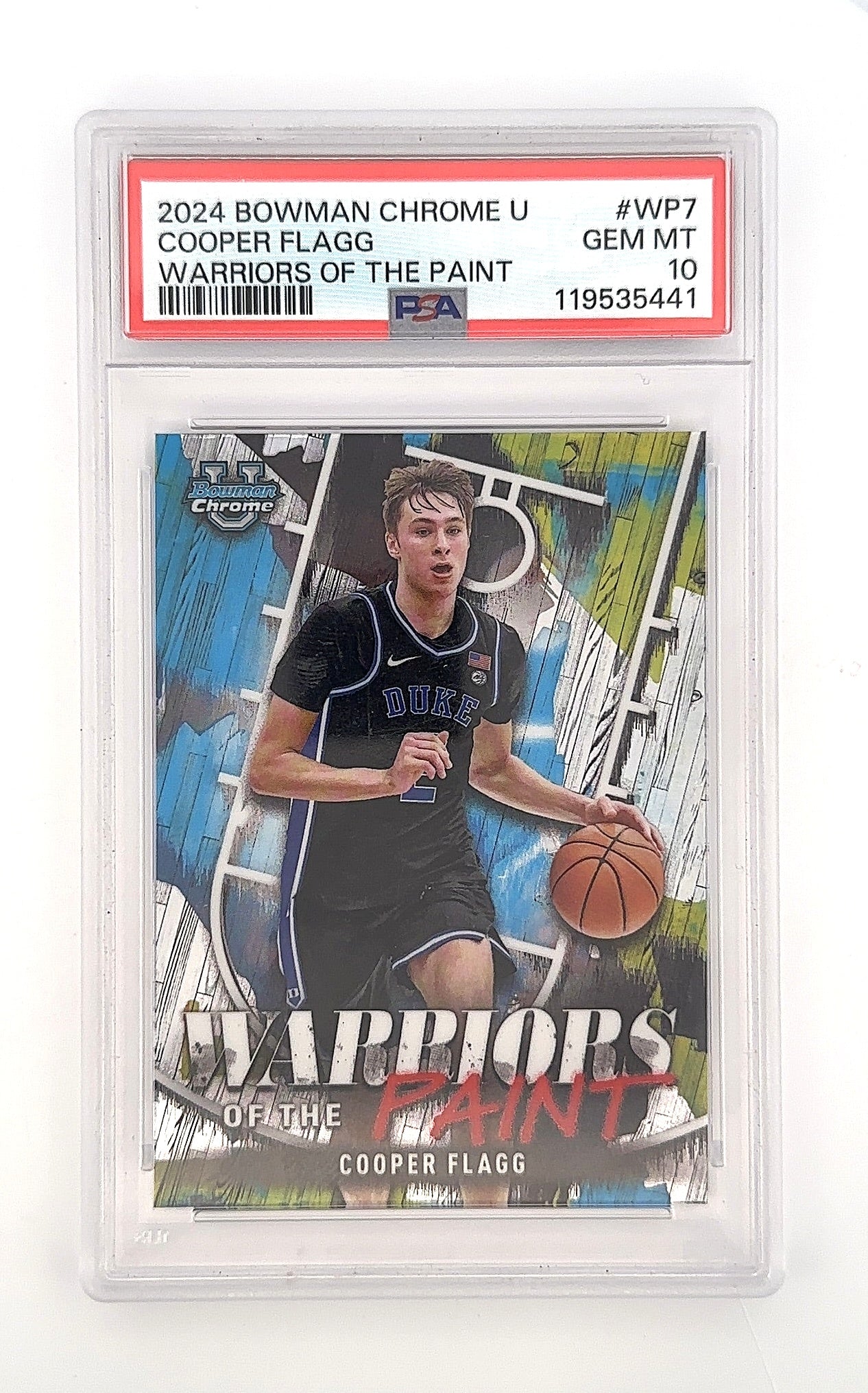 2024 Bowman Chrome University Warriors of the Paint Cooper Flagg #WP-7 PSA 10 — front