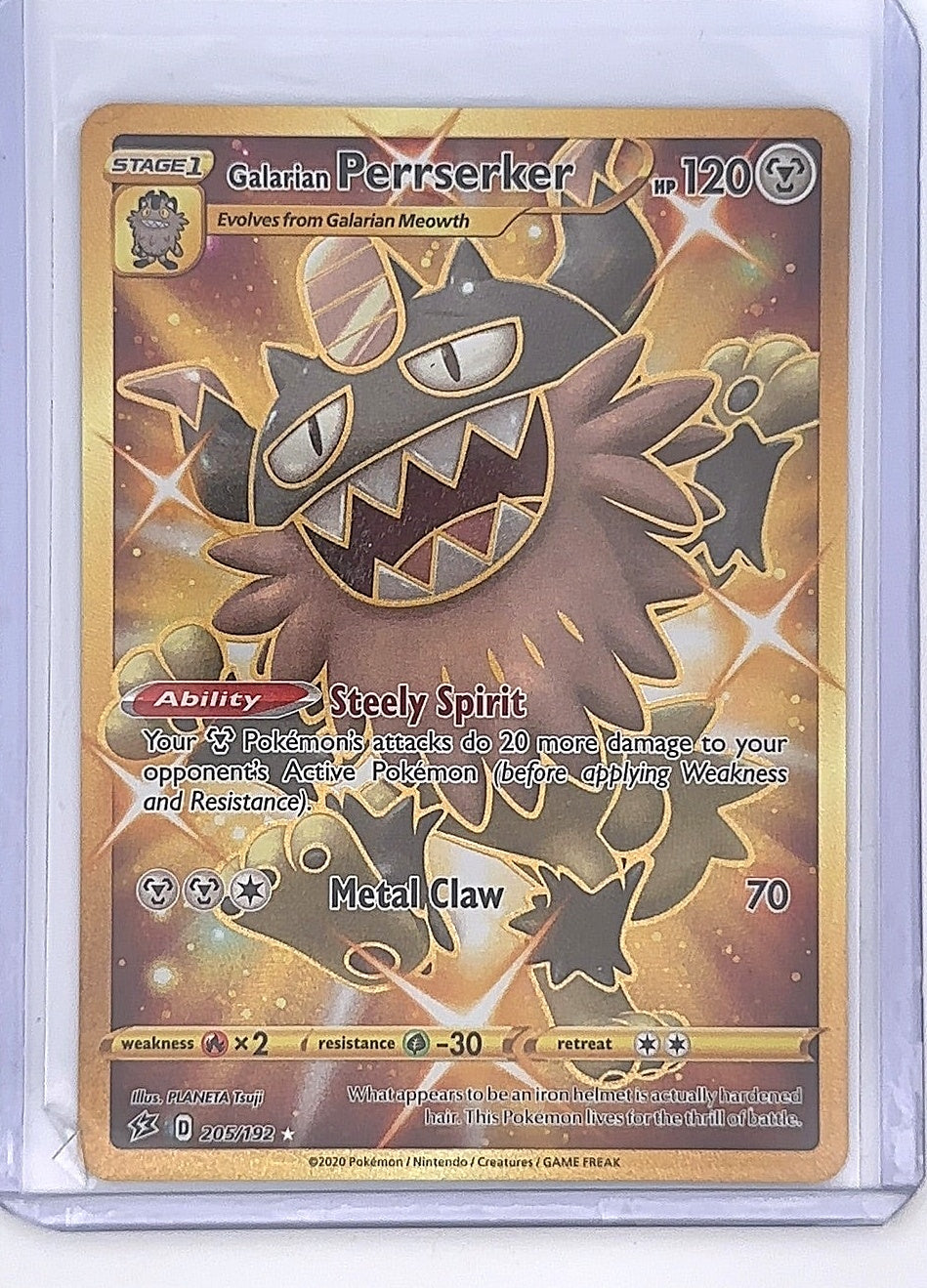 Galarian Perrserker (Secret) #205/192 — front