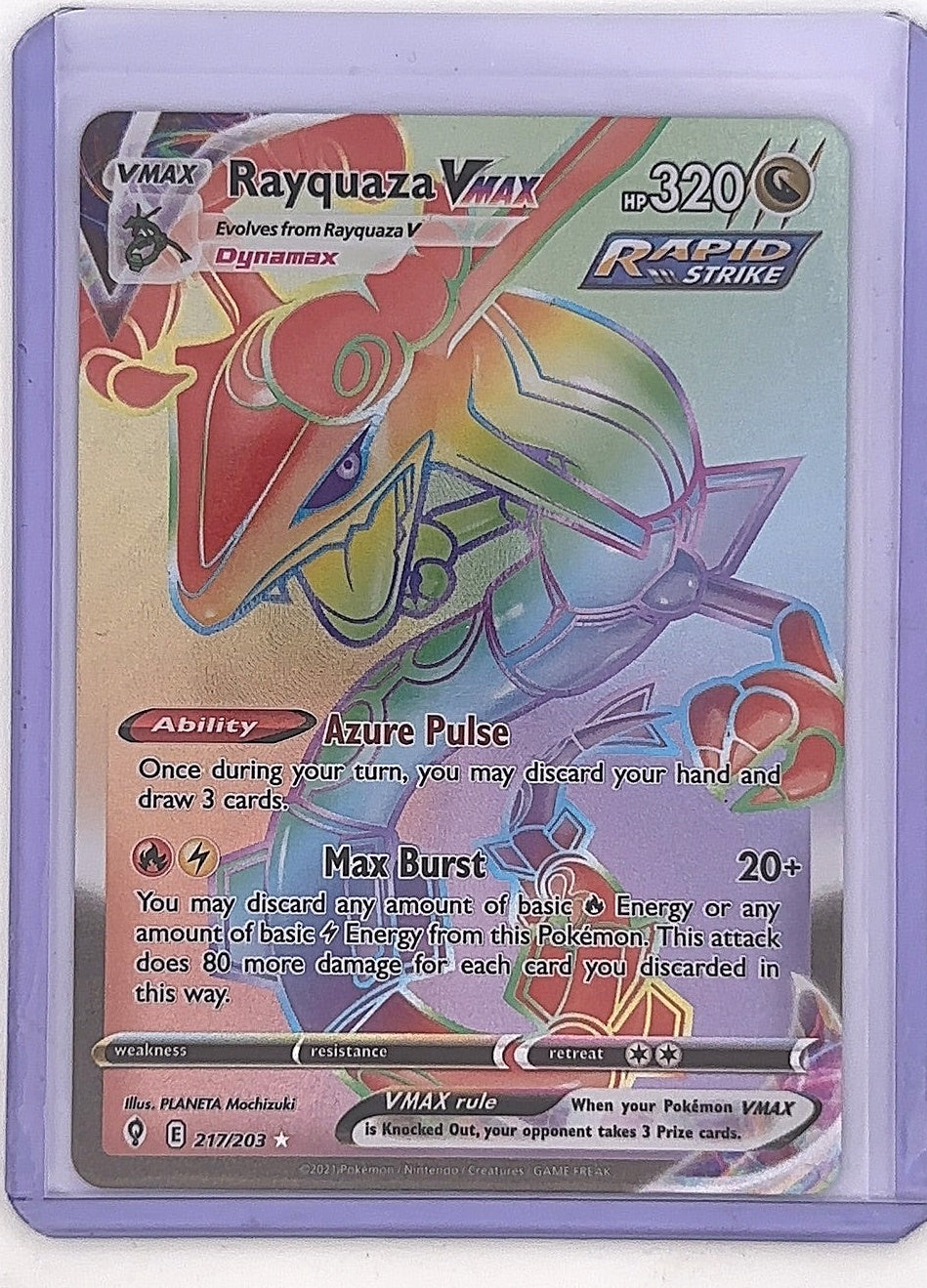 Rayquaza VMAX (Secret) #217/203 — front