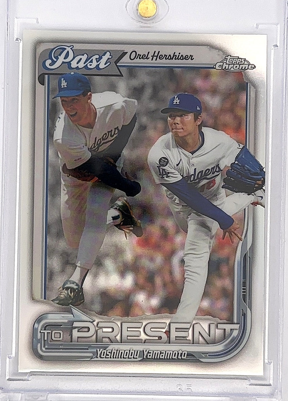 2026 Topps Chrome Past To Present Orel Hershiser / Yoshinobu Yamamoto [Refractor] #PTP-7 — front