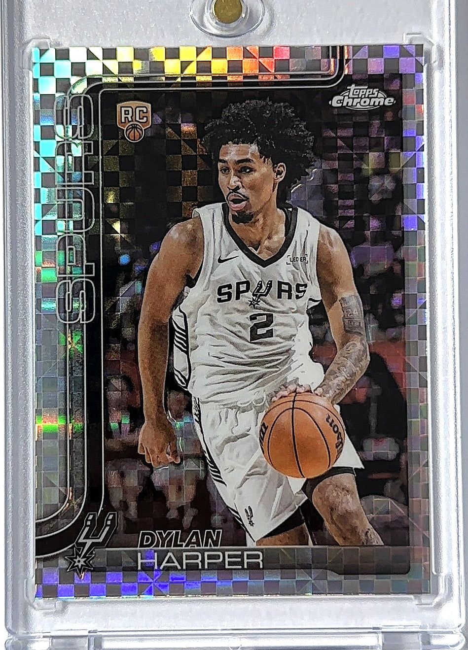 2025 Topps Chrome Dylan Harper [X-Fractor] #252 RC — front