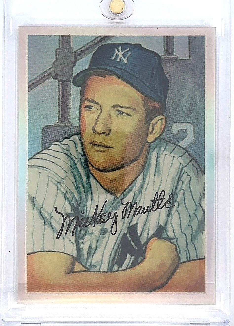 1996 Bowman Mickey Mantle Commemorative Reprint Refractor #20 — front