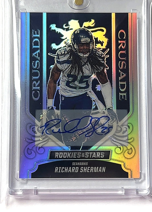 2023 Panini Rookies & Stars Crusade Silver Richard Sherman [Orange] #CR-28 RC AUTO — front
