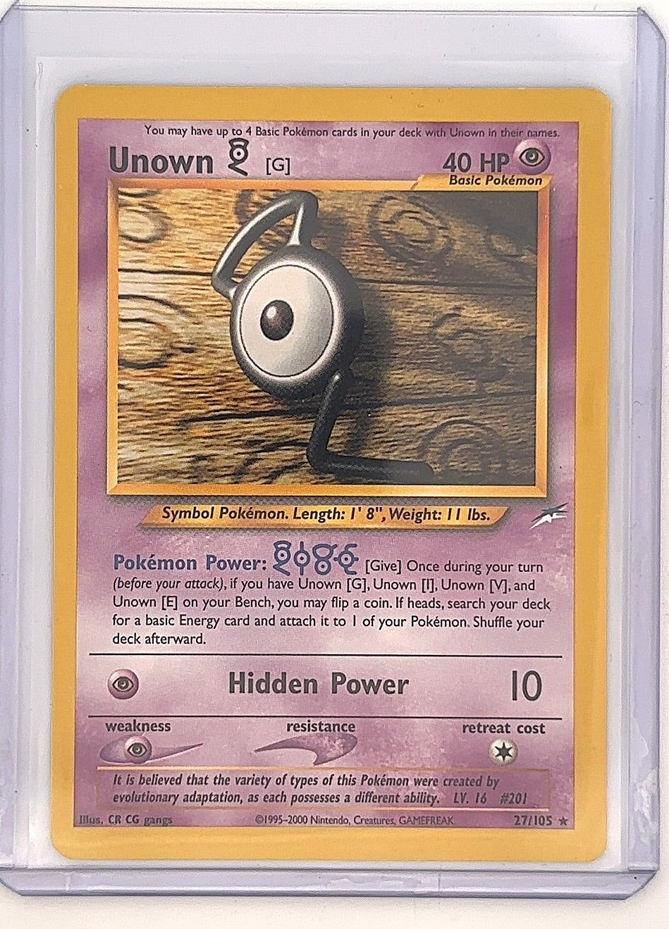 Unown [G] #027/105 — front