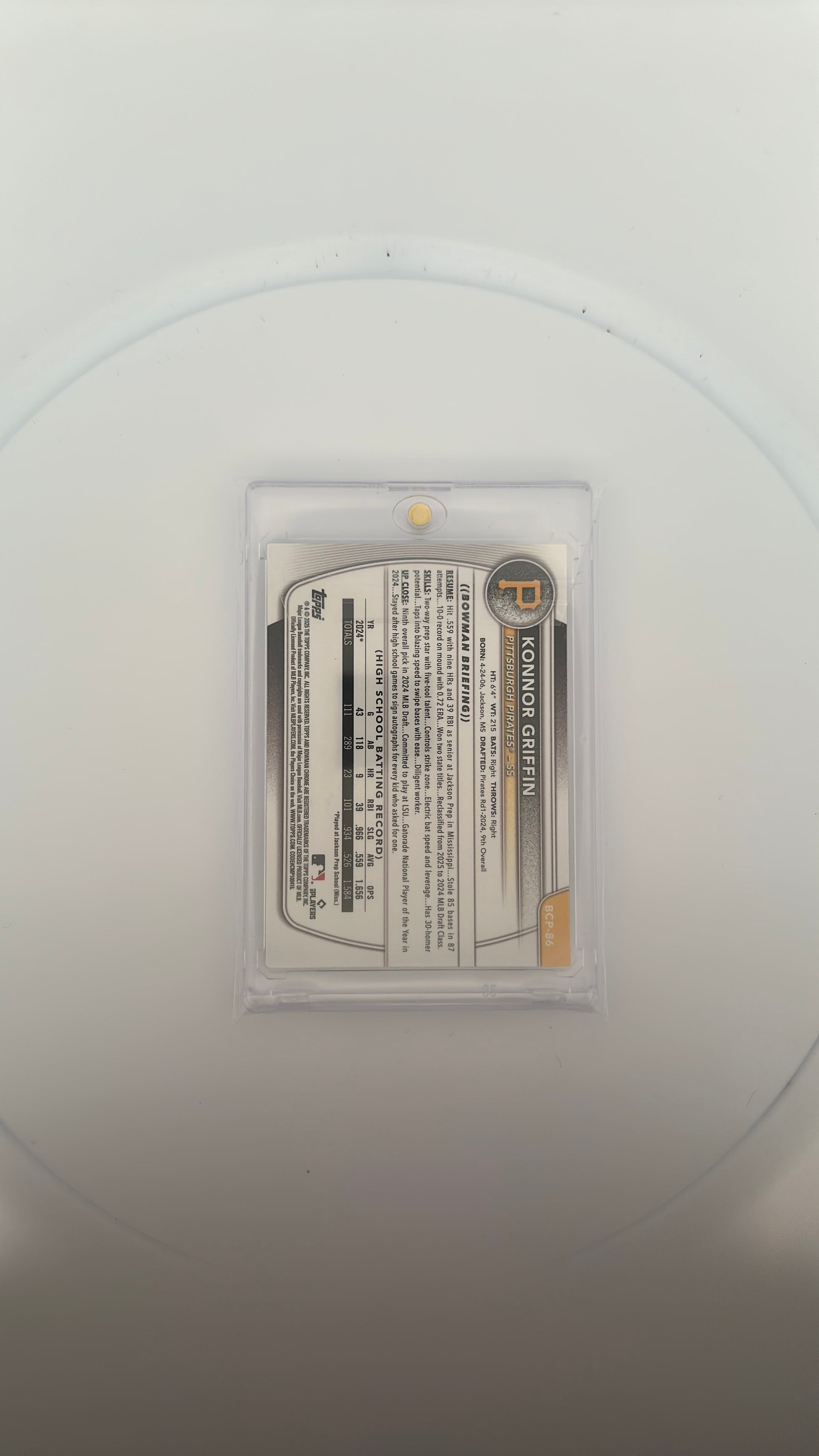 Konnor Griffin Bowman Chrome — back