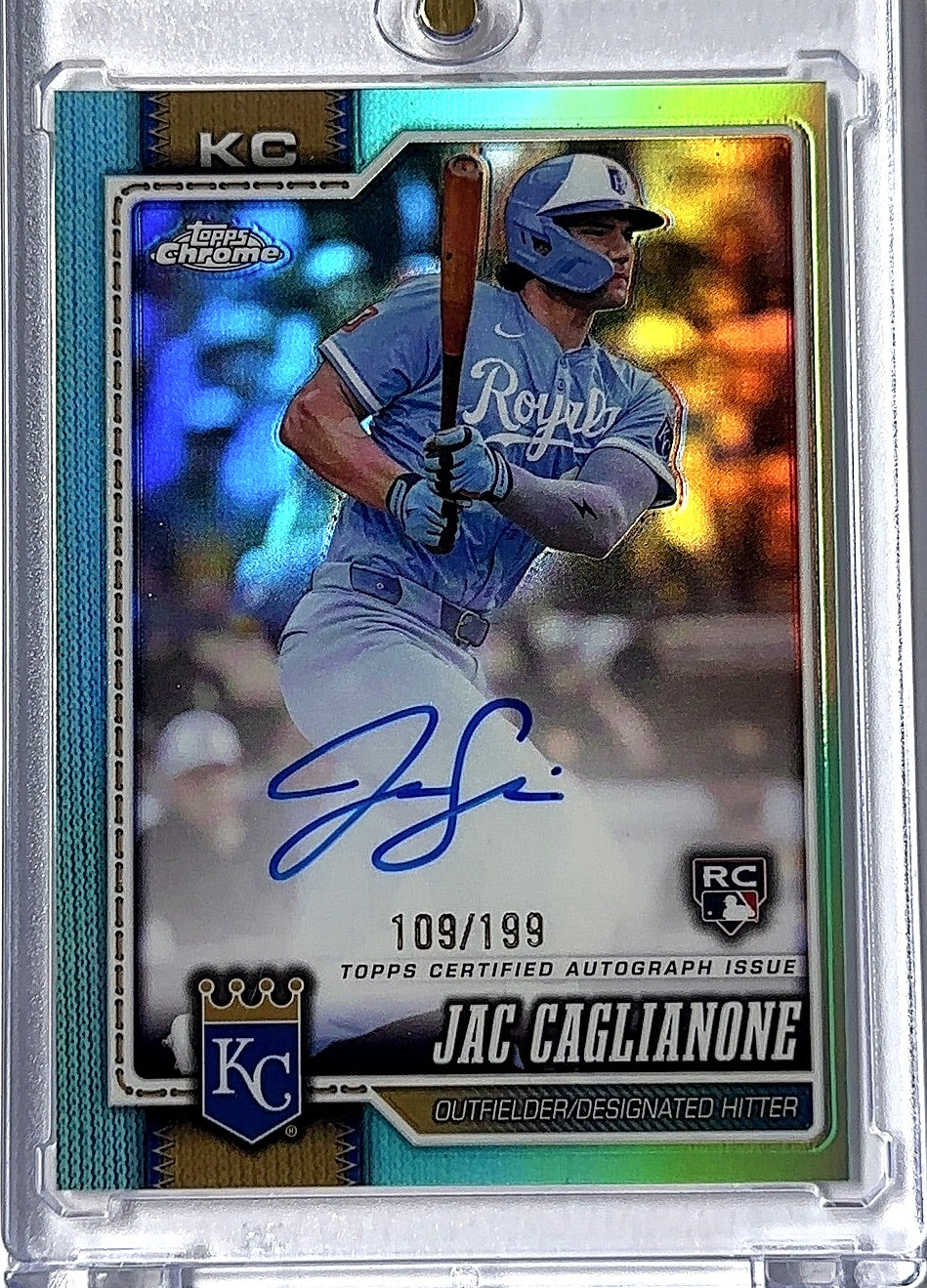 2026 Topps Chrome Rookie Autograph Jac Caglianone [Aqua Refractor] #RA-JC AUTO — front