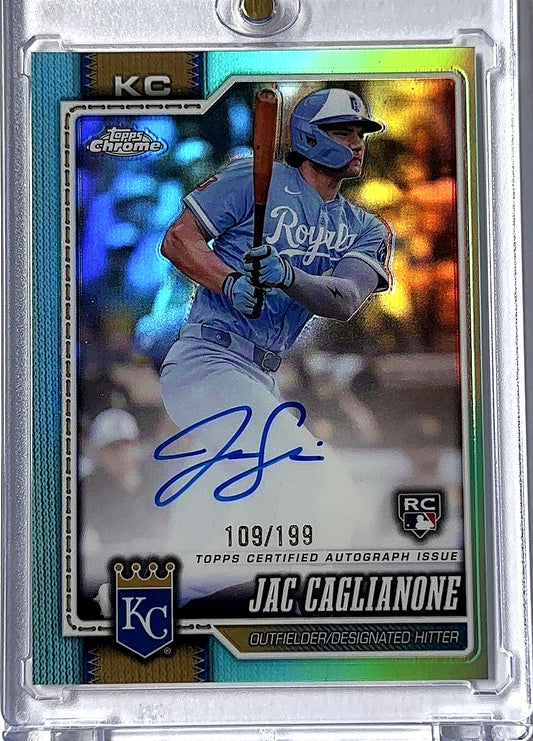 2026 Topps Chrome Rookie Autograph Jac Caglianone [Aqua Refractor] #RA-JC AUTO — front
