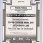 Miguel Vargas 2023 Topps Tier One Baseball Autograph 067/299 — back