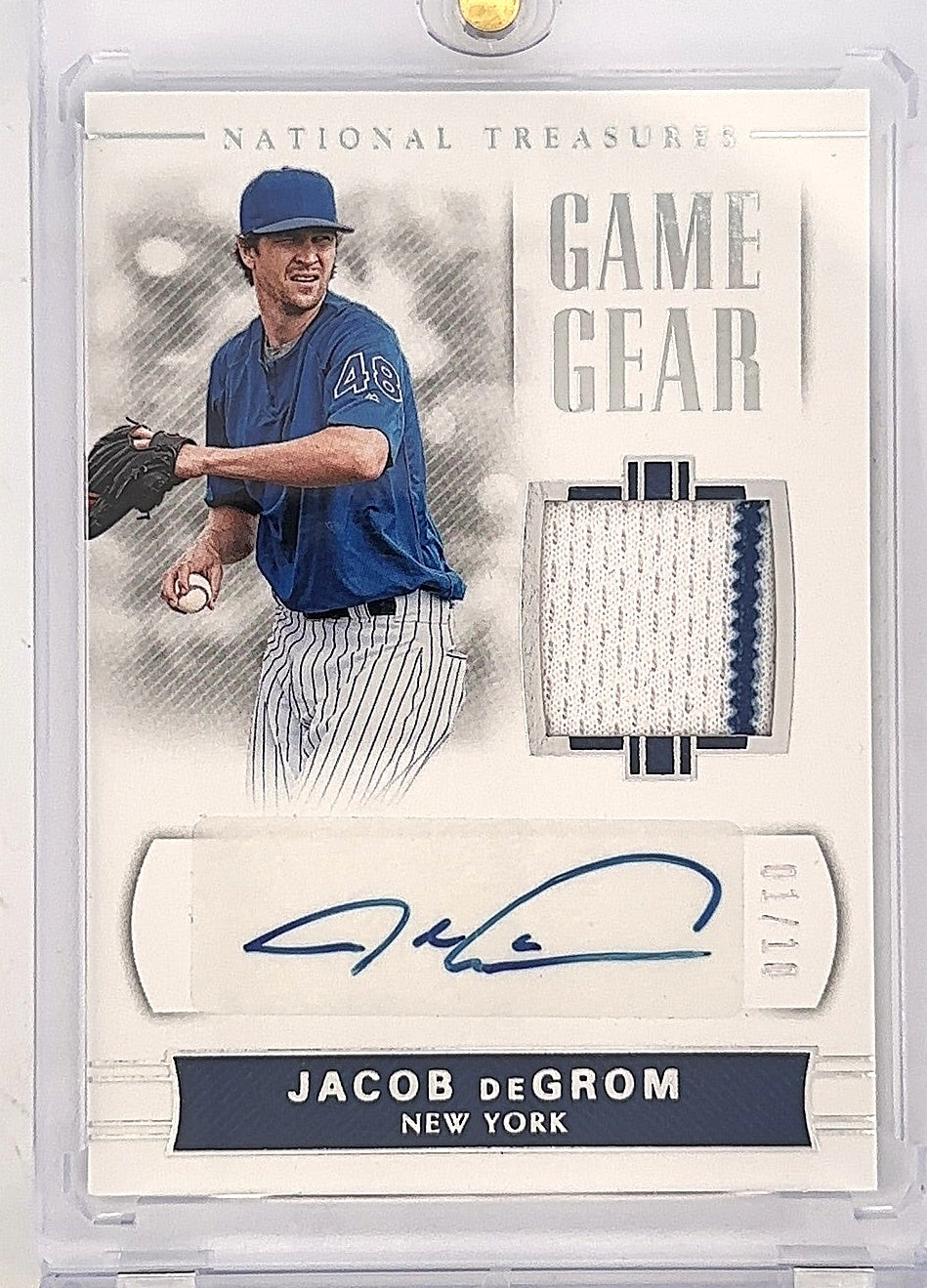 2018 Jacob Degrom National Treasures Patch Auto /10 #GG-JD — front