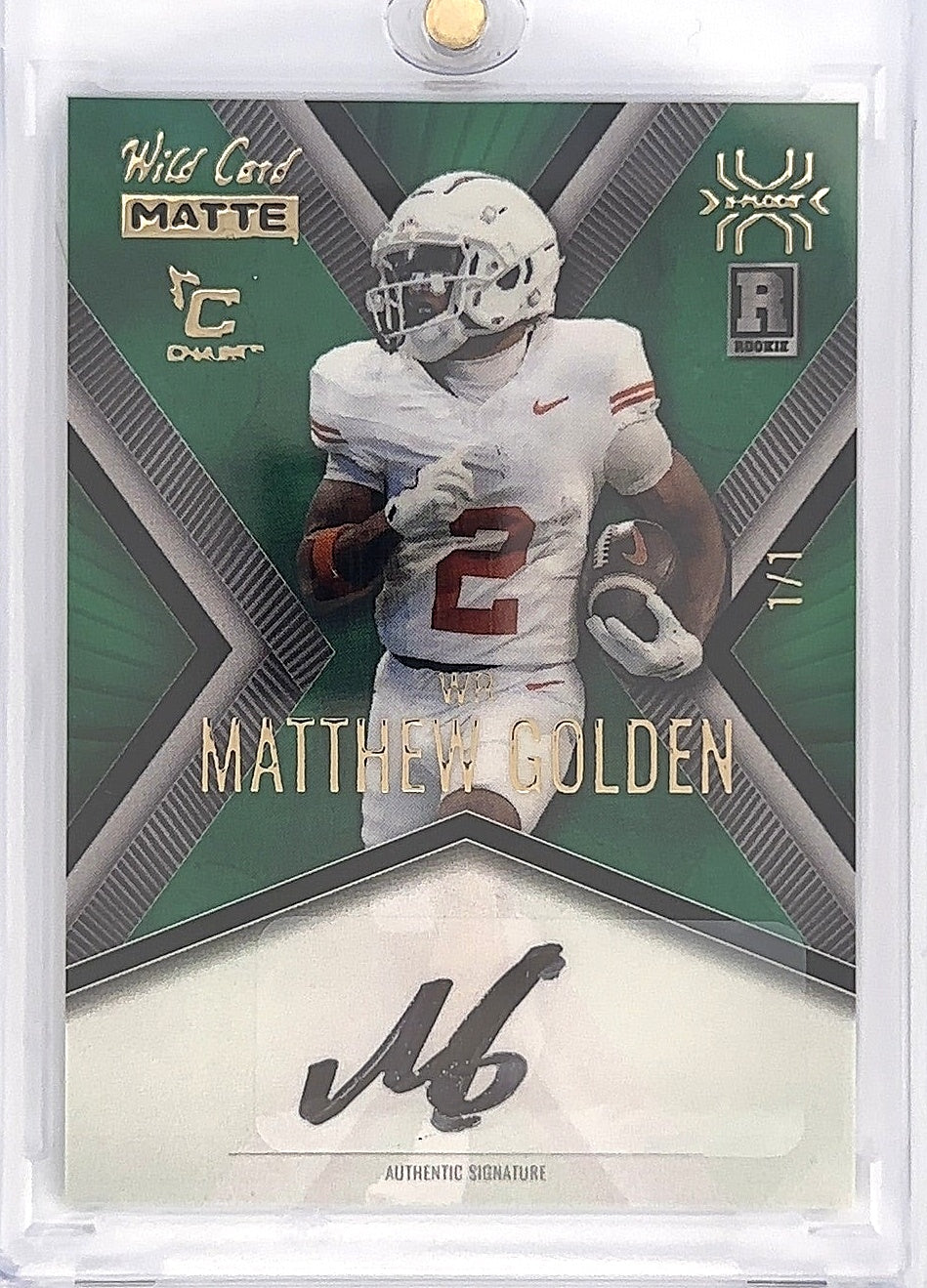 2025 Matthew Golden Wild Card Matte X-Plode Auto /1 [Green] #MXPA-MG — front