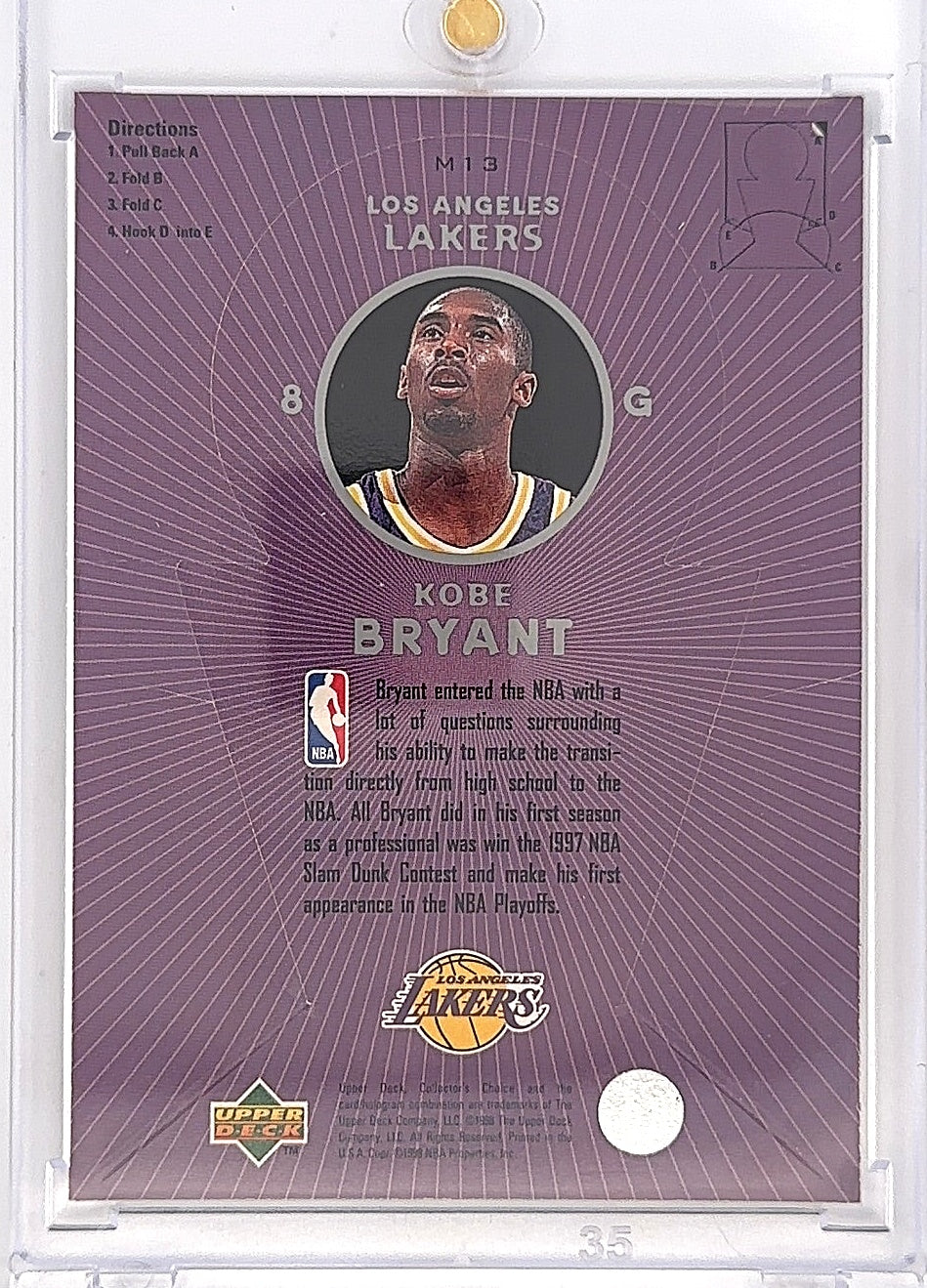 1997-98 Collector's Choice Miniatures Kobe Bryant #M13 — back