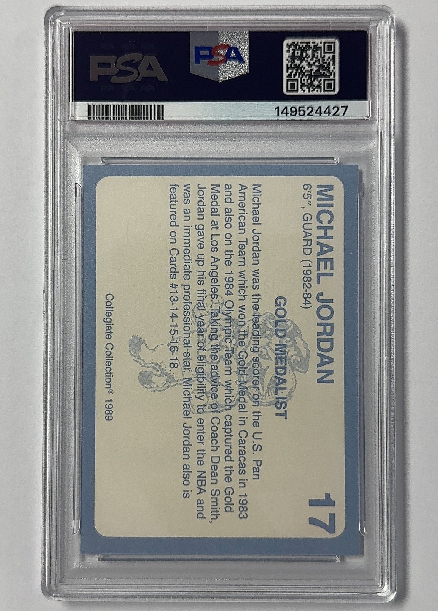 Michael Jordan - PSA 8 North Carolina Collegiate Collection — back