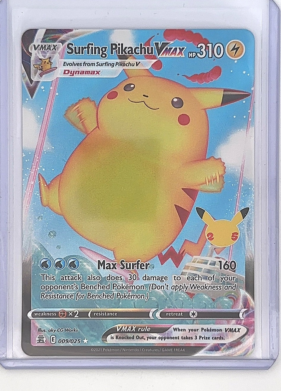 Surfing Pikachu VMAX #009/025 — front