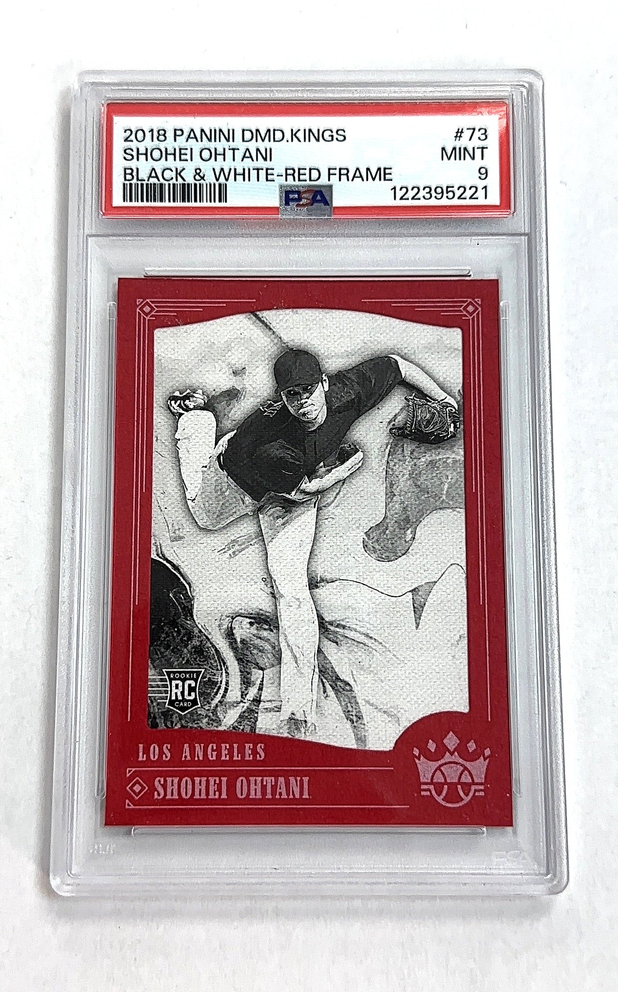 2018 Panini Diamond Kings Shohei Ohtani [Black and White Red Frame] #73 RC PSA 9 — front