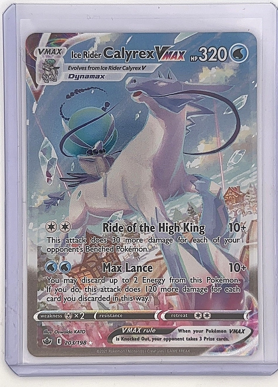 Ice Rider Calyrex VMAX (Alternate Art Secret) #203/198 — front