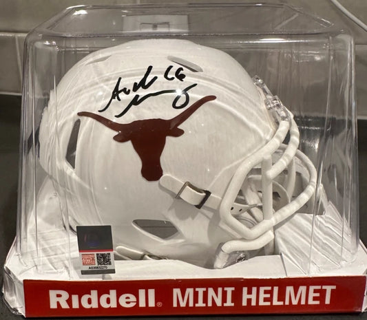 Arch Manning Autographed Texas White Speed Mini Football Helmet - Panini